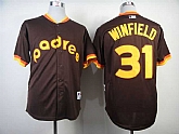 San Diego Padres #31 Dave Winfield Coffee 1984 Mitchell And Ness Throwback Stitched MLB Jersey Sanguo,baseball caps,new era cap wholesale,wholesale hats